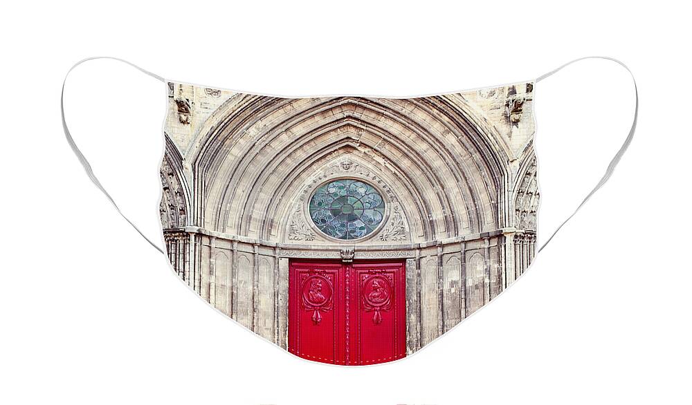 Bayeux Cathedral Face Mask featuring the photograph Bayeux Cathedral - France by Melanie Alexandra Price