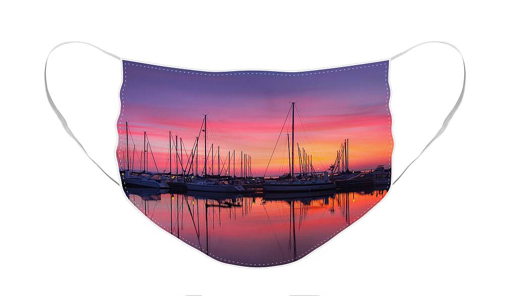 Bayfield Wisconsin Face Mask featuring the photograph Bayfield Wisconsin Magical Morning Sunrise by Wayne Moran