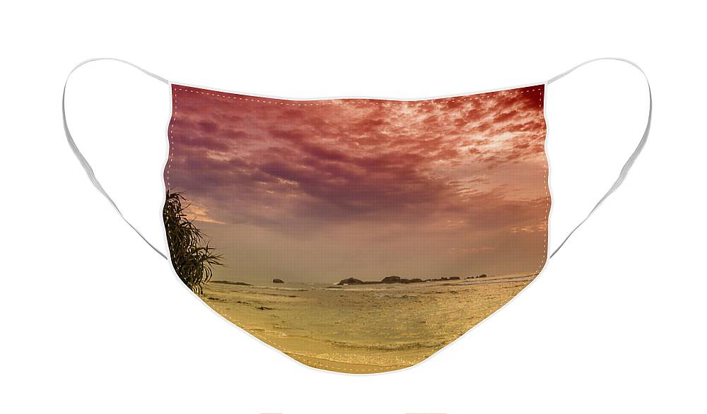 Sunset Face Mask featuring the photograph Beach and Sunset by Gina Koch