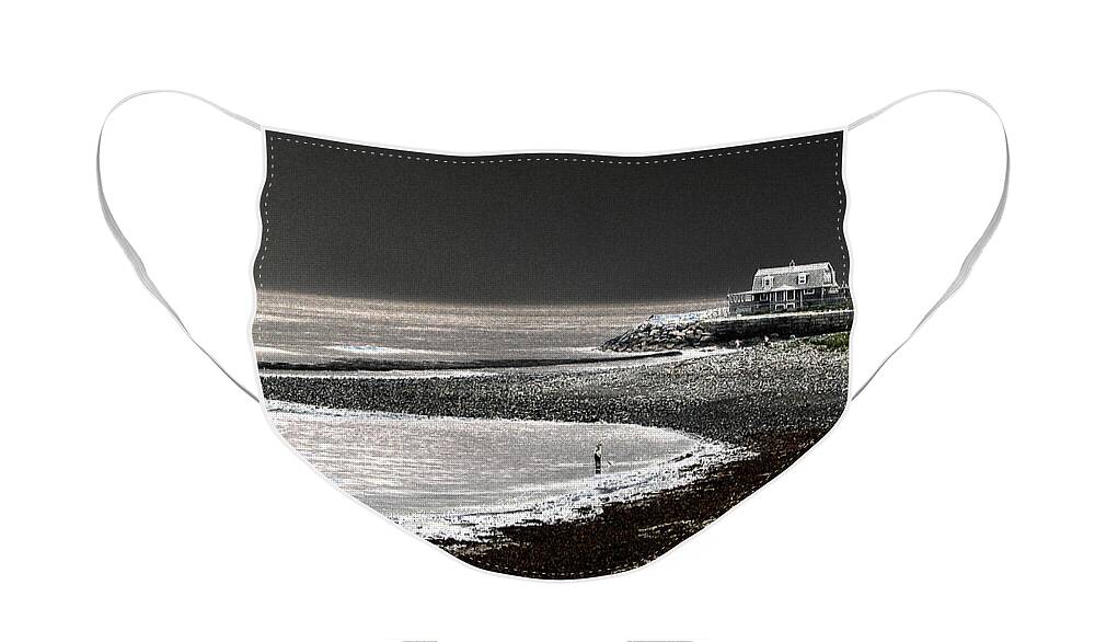 Hull Massachusetts Face Mask featuring the photograph Beach Comber by Ron White