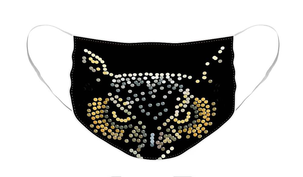 Owl Face Mask featuring the digital art Bedazzled Owl by R Allen Swezey