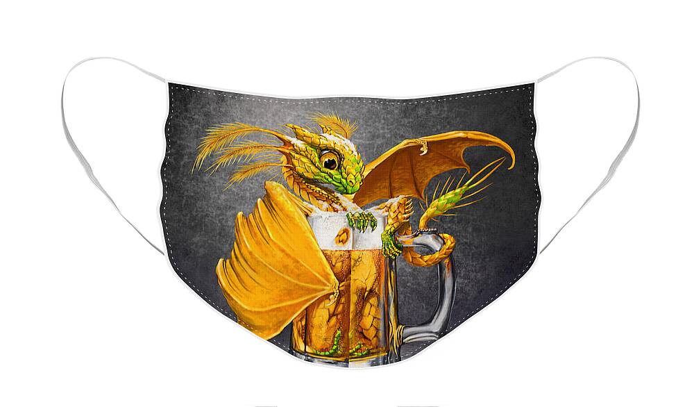 Dragon Face Mask featuring the digital art Beer Dragon by Stanley Morrison