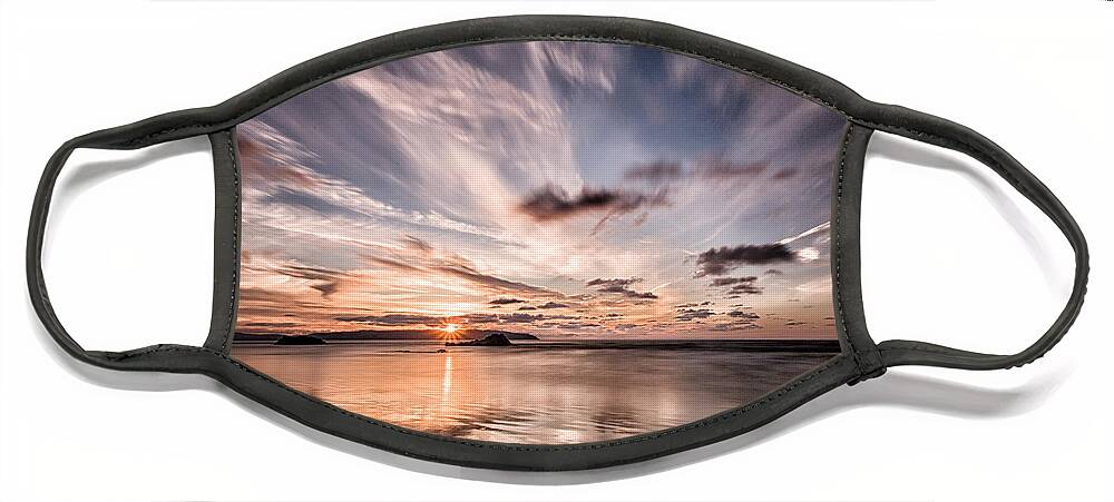 Sunset Face Mask featuring the photograph Atlantic Sky by Nigel R Bell