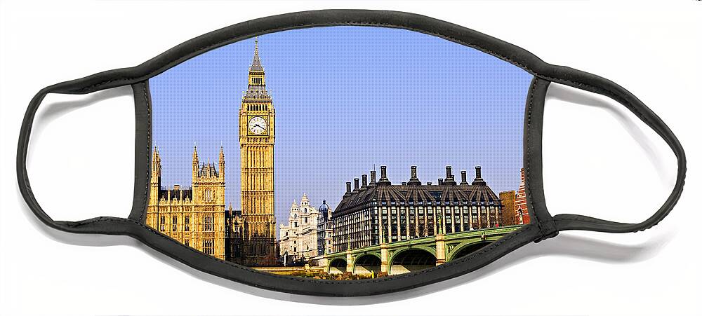 Big Face Mask featuring the photograph Big Ben and Westminster bridge 2 by Elena Elisseeva