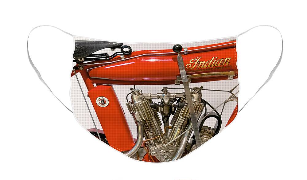 Savad Face Mask featuring the photograph Bike - Motorcycle - Indian Motorcycle engine by Mike Savad
