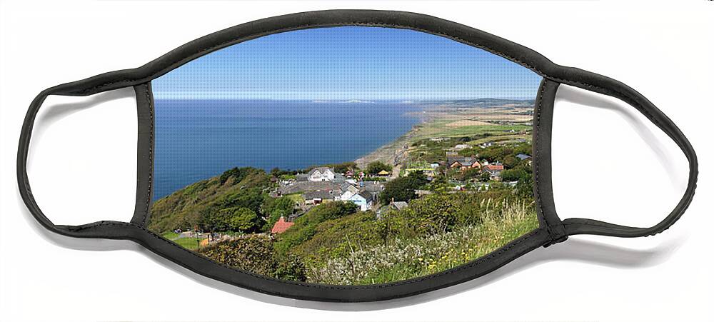 Britain Face Mask featuring the photograph Blackgang and Chale Bay Panorama by Rod Johnson