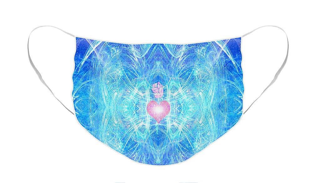 Blessed Face Mask featuring the digital art Blessed Mother Mary by Diana Haronis