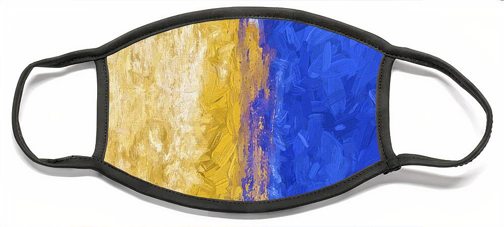Abstract Face Mask featuring the photograph Blue and Yellow Abstract by David Letts