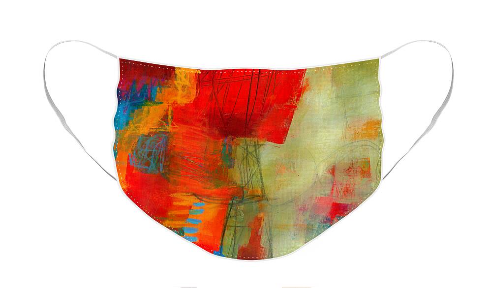Acrylic Face Mask featuring the painting Blue Orange 1 by Jane Davies