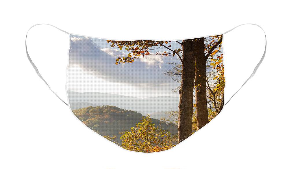 Autumn Face Mask featuring the photograph Blue Ridge Autumn Trees by Paul Rebmann
