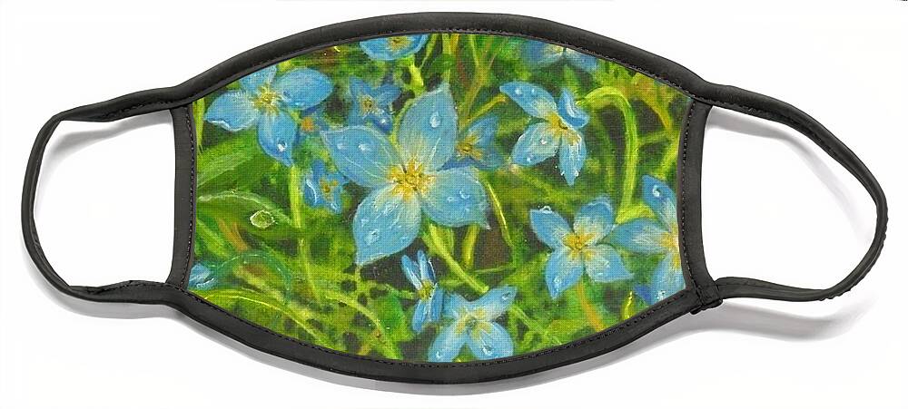 Bluet Face Mask featuring the painting Bluets of the Shenandoah by Nicole Angell