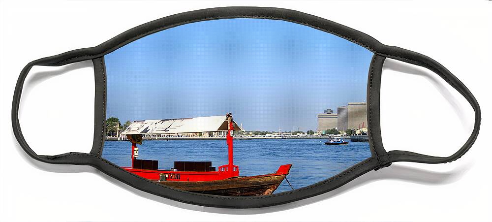 Background Face Mask featuring the photograph Boat on the River by Amanda Mohler