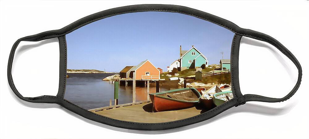 Canoes Face Mask featuring the photograph Boats Vintage by Cathy Anderson