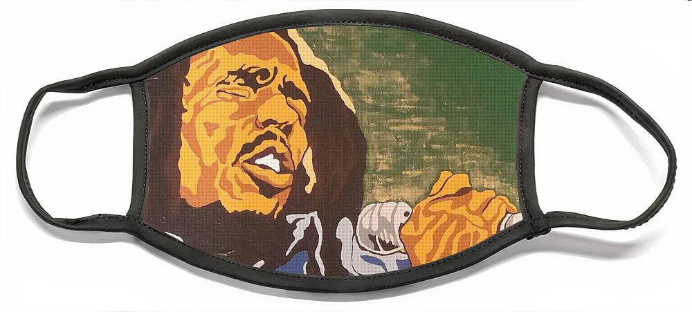 Bob Marley Face Mask featuring the painting Bob Marley by Rachel Natalie Rawlins