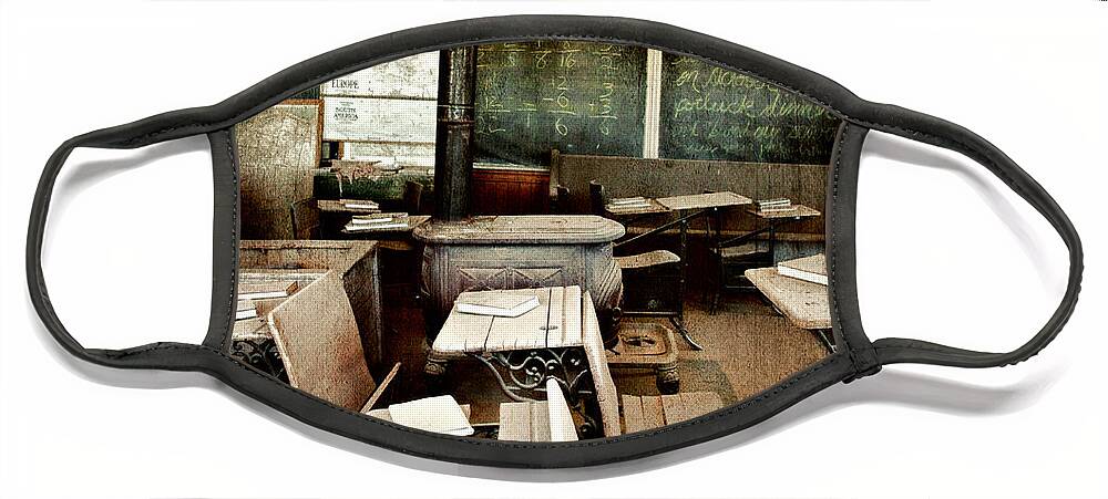 Bodie Face Mask featuring the photograph Bodie School Room by Lana Trussell