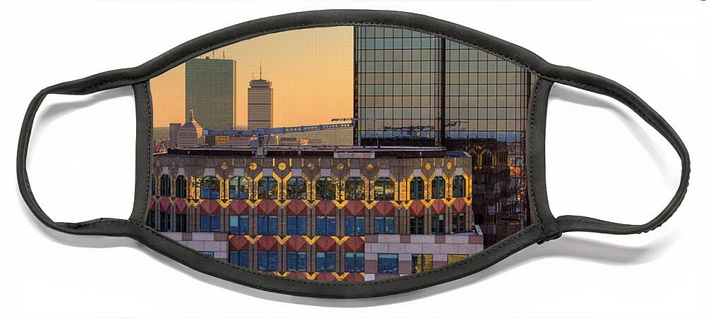 Boston Face Mask featuring the photograph Boston Architecture Reflections by Joann Vitali