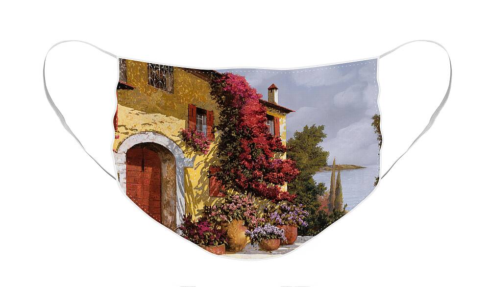Bouganville Face Mask featuring the painting Bouganville by Guido Borelli