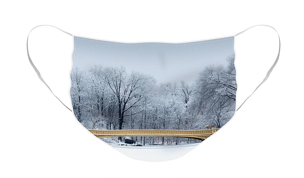 American Face Mask featuring the photograph Bow Bridge in Central Park NYC by Mihai Andritoiu