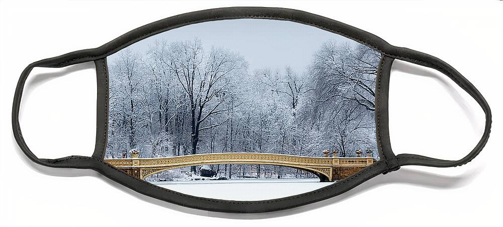 American Face Mask featuring the photograph Bow Bridge in Central Park NYC by Mihai Andritoiu