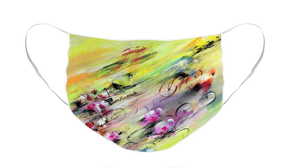Sports Face Mask featuring the painting Breaking Away by Miki De Goodaboom