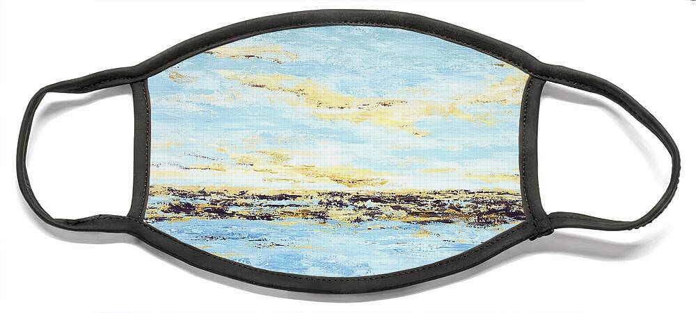 Costal Face Mask featuring the painting Breakwater II by Tamara Nelson