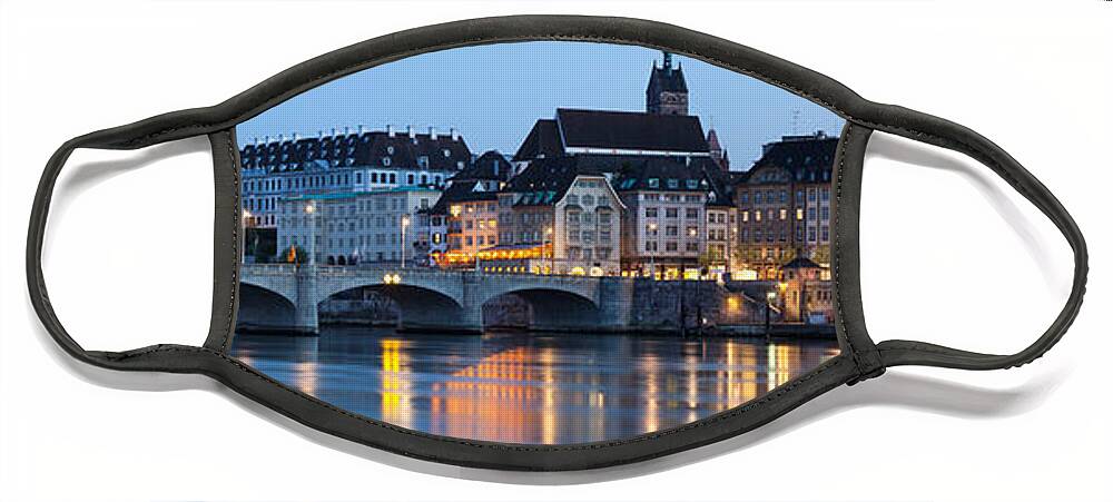 Photography Face Mask featuring the photograph Bridge Across A River With A Cathedral by Panoramic Images