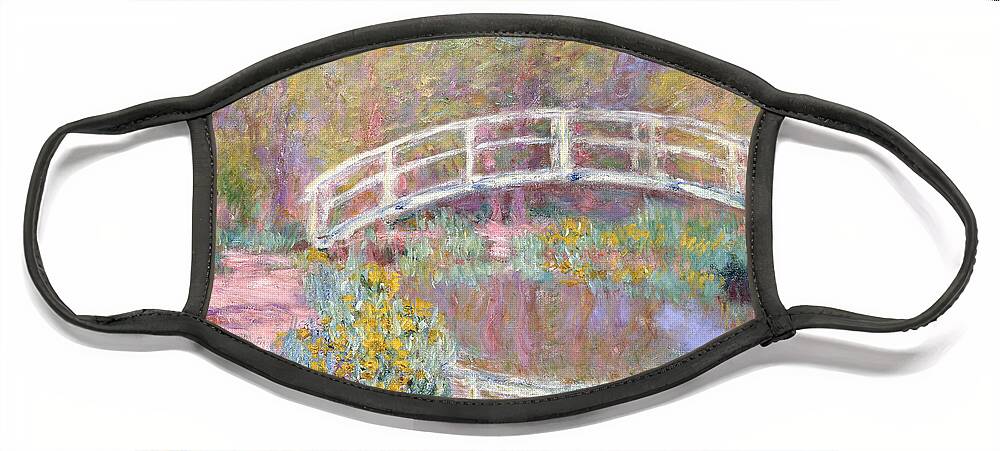 Monet Face Mask featuring the painting Bridge in Monet's Garden by Claude Monet