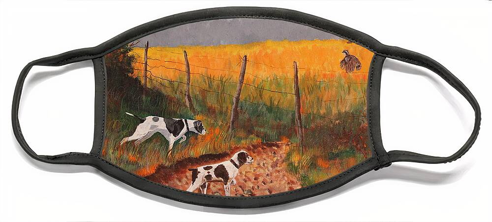 Dog Face Mask featuring the painting Britany and Spears by Bob Williams