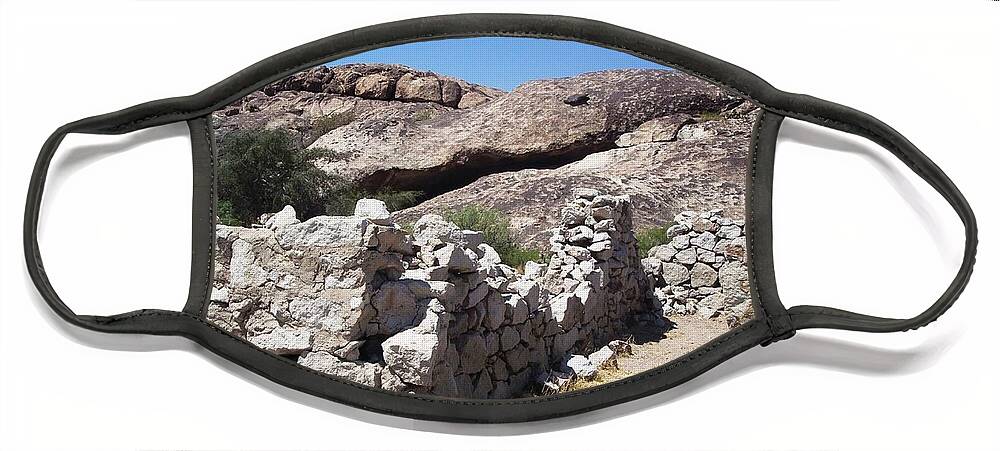 Butterfield Face Mask featuring the photograph Butterfield Station at Hueco Tanks by The GYPSY