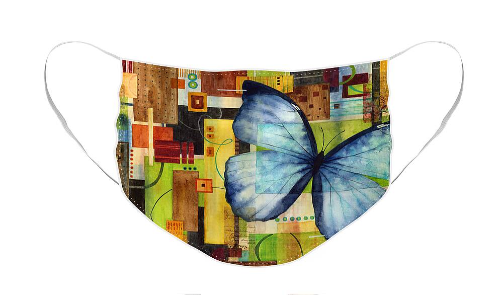 Butterfly Face Mask featuring the painting Butterfly Effect by Hailey E Herrera