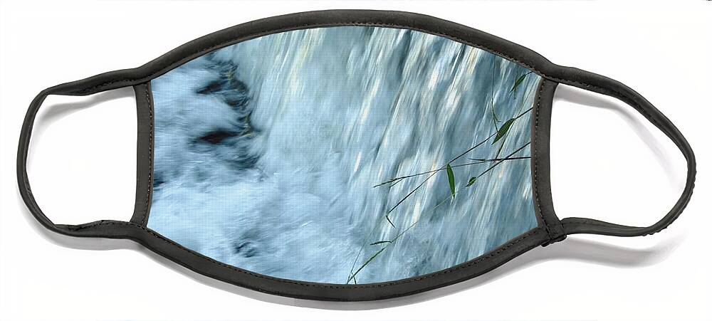 Landscape Face Mask featuring the photograph By the Weir Dam by Cynthia Clark