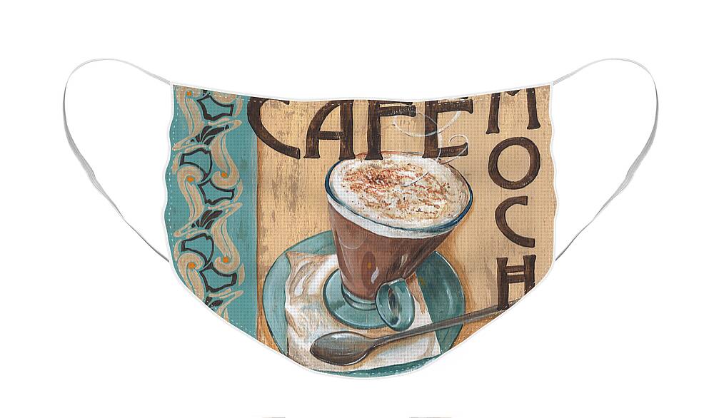 Food Face Mask featuring the painting Cafe Nouveau 1 by Debbie DeWitt