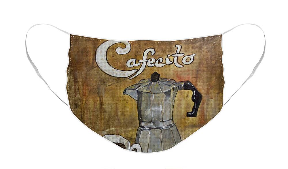 Cafecito Face Mask featuring the painting Cafecito by Janis Lee Colon