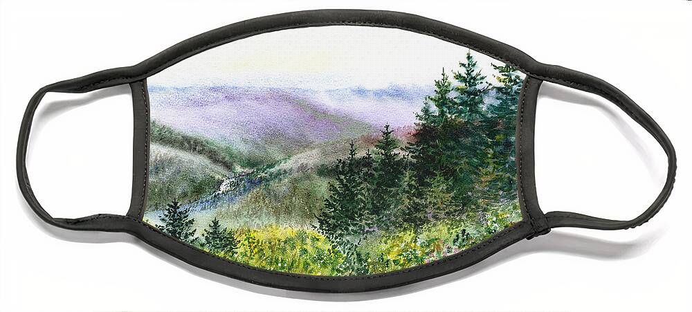 Gorgeous Landscape Face Mask featuring the painting Redwood Creek National Park by Irina Sztukowski
