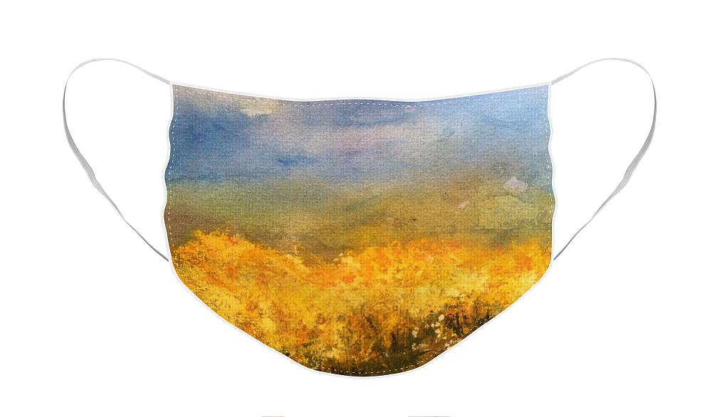Orchards Face Mask featuring the painting California Orchards by Sherry Harradence