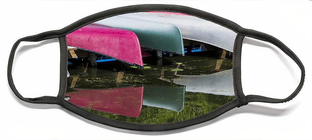 Canoes Face Mask featuring the photograph Canoes - Lake Wingra - Madison by Steven Ralser
