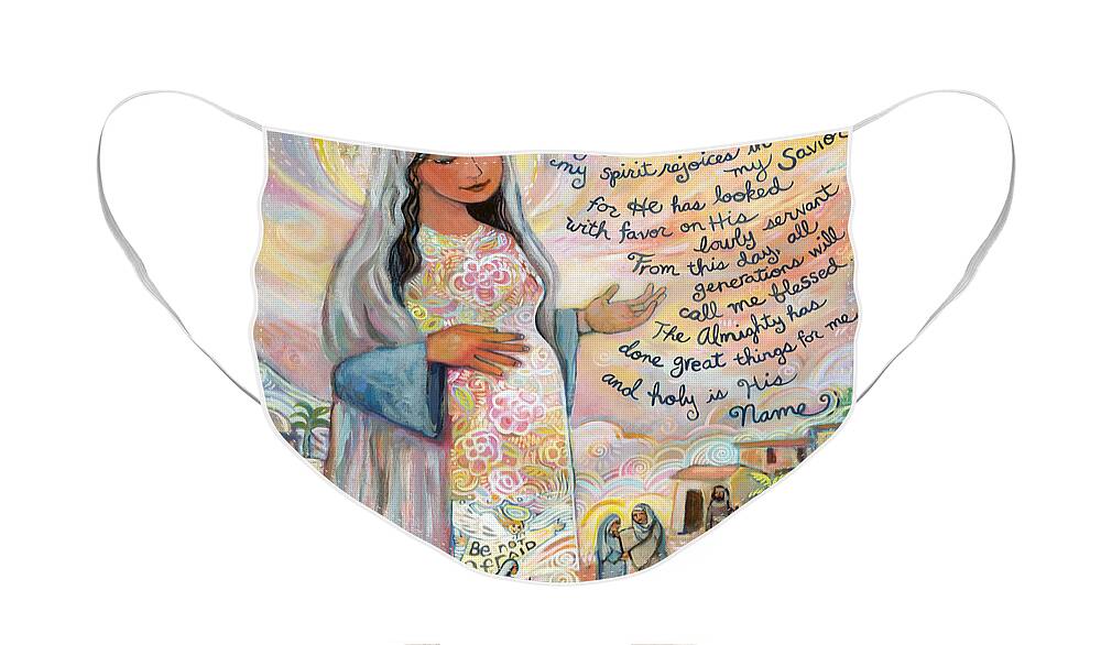 Jen Norton Face Mask featuring the painting Canticle of Mary by Jen Norton