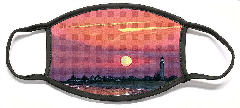 Water Color Paintings Face Mask featuring the painting Cape May Sunset by Barbara Jewell