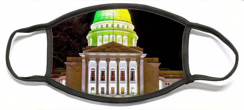 Capitol Face Mask featuring the photograph Capitol Madison Packers Colors by Steven Ralser