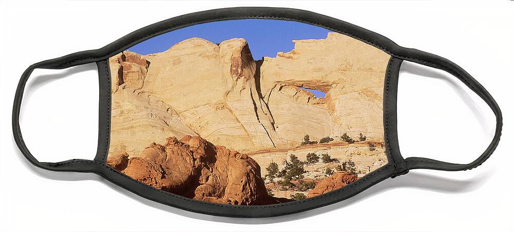 Waterpocket Fold Face Mask featuring the photograph Capitol Reef National Park, Utah by Mark Newman