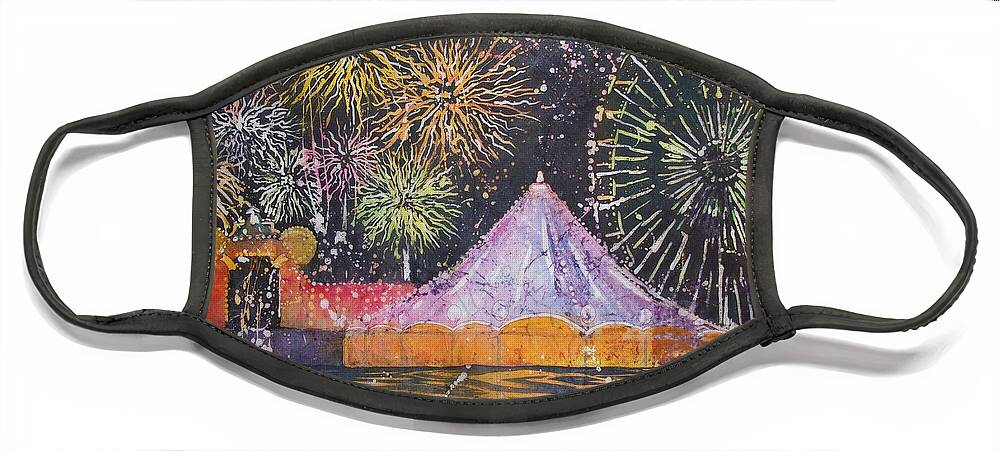 Tents Face Mask featuring the painting Carnival Magic by Carol Losinski Naylor