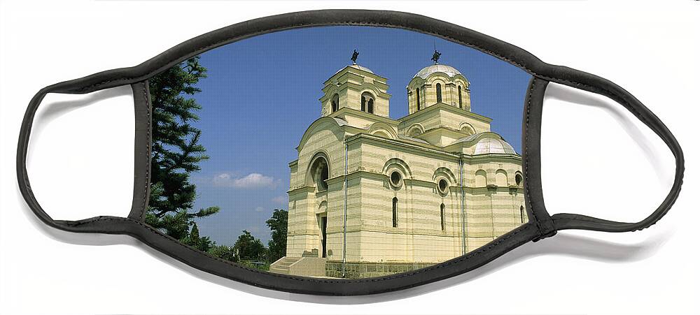 Europe Face Mask featuring the photograph Catholic Church In Pristina, Montenegro by Bill Bachmann