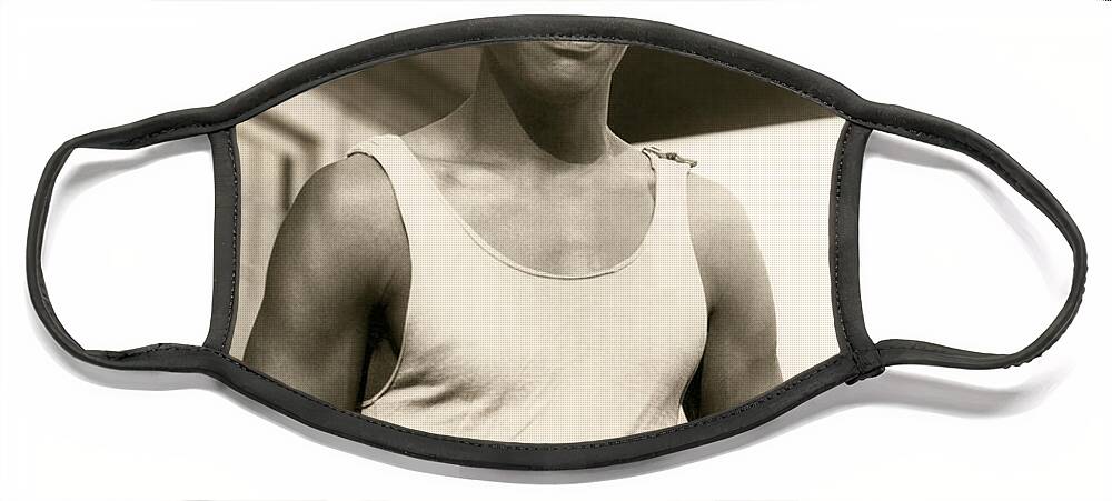 1 Person Face Mask featuring the photograph Champion Duke Kahanamoku by Underwood Archives