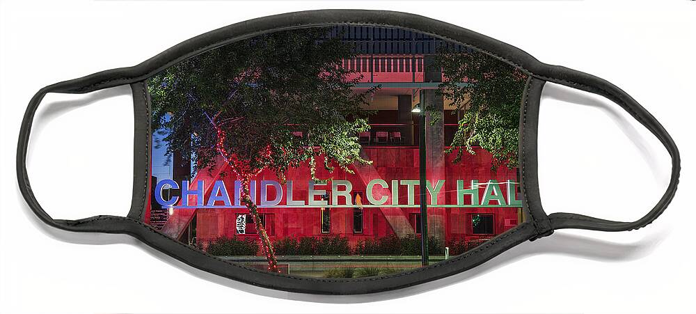 Chandler Face Mask featuring the photograph Chandler Arizona City Hall by Dave Dilli
