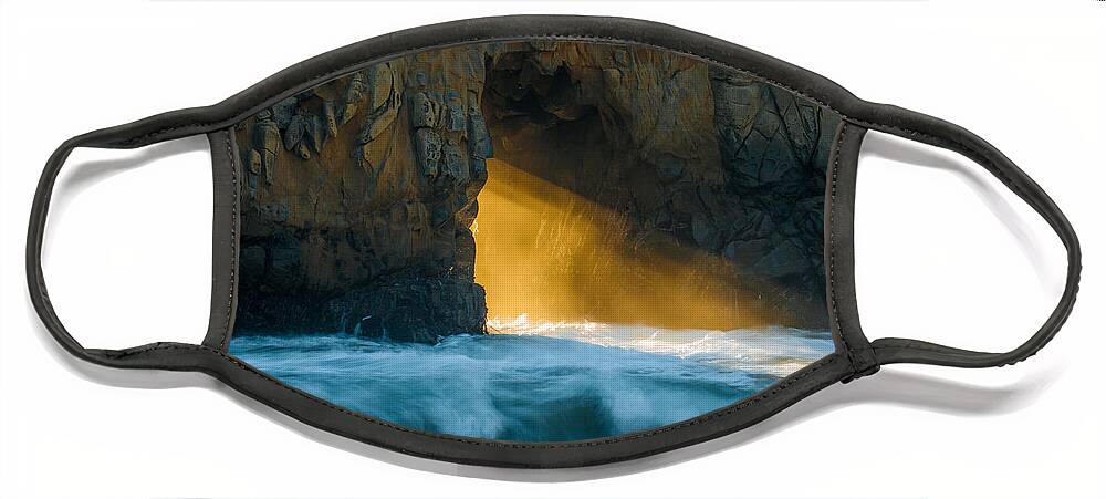 Chaos Face Mask featuring the photograph Chaos - Pfeiffer Beach by George Buxbaum