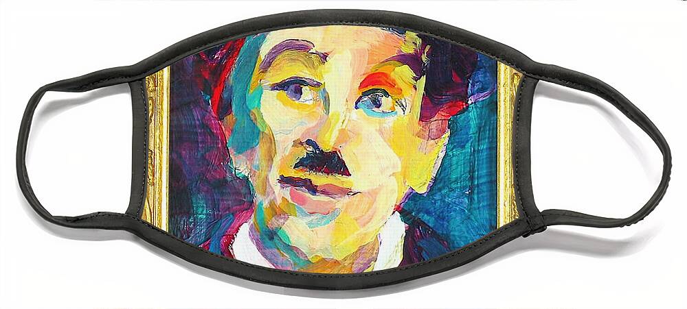 Portraits Face Mask featuring the painting Charlie by Les Leffingwell