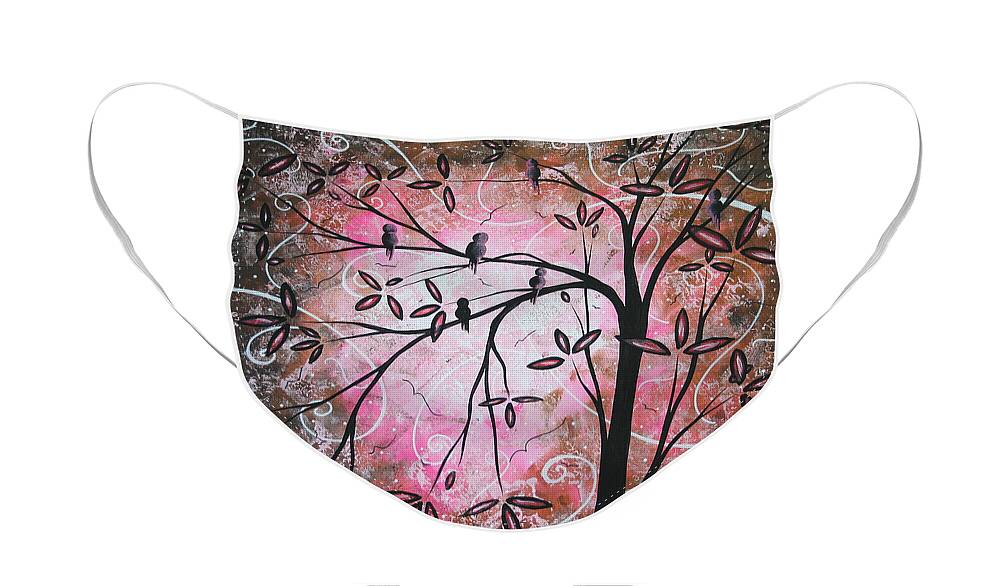 Wall Face Mask featuring the painting Cherry Blossoms by Megan Aroon