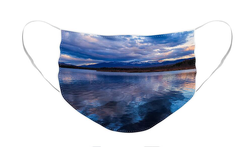 Cherry Pond Face Mask featuring the photograph Cherry Pond Cloud Reflections by Jeff Sinon