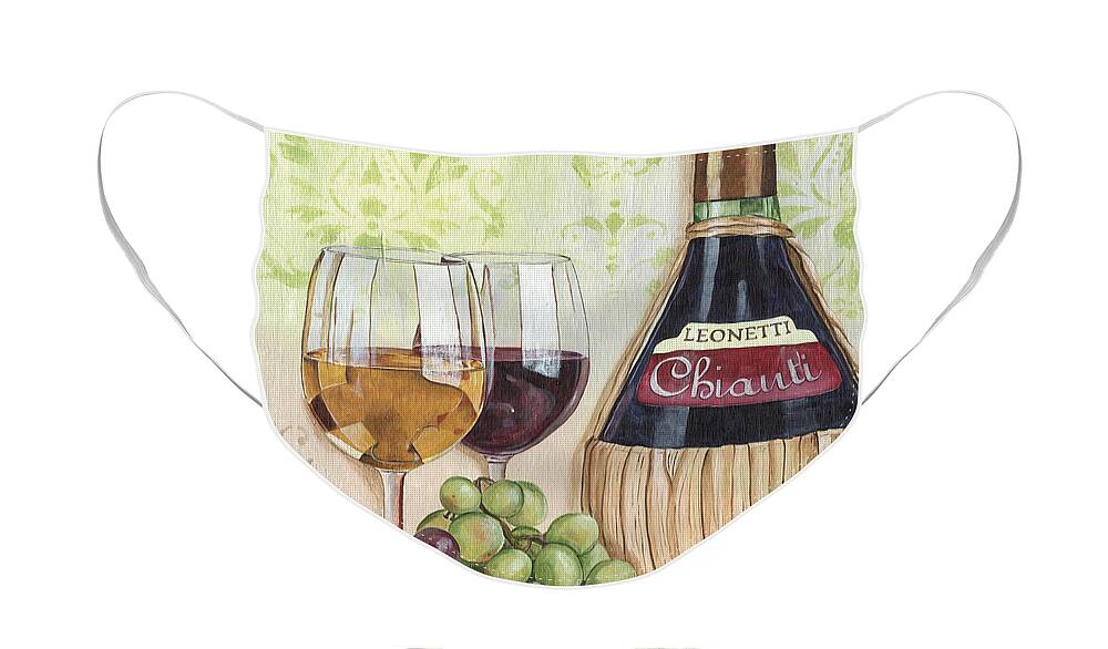 Wine Face Mask featuring the painting Chianti and Friends by Debbie DeWitt