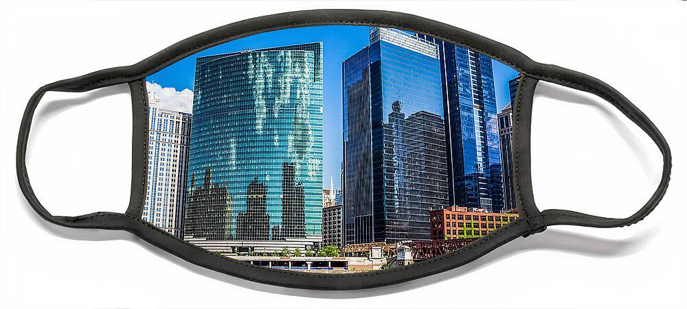 America Face Mask featuring the photograph Chicago Cityscape Downtown City Buildings by Paul Velgos
